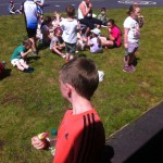 Enjoying ice-cream on sports day