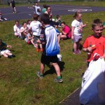 Enjoying ice-cream on sports day