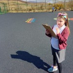 Mrs Sweenys's class completing our school math's trail